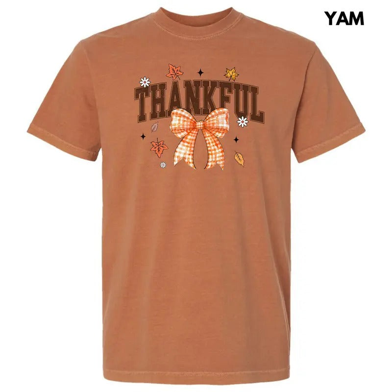 Plaid Bow Thankful Comfort Colors T-Shirt 'NLB' Hoodie, Sweatshirt | HypeCrazeTee.com