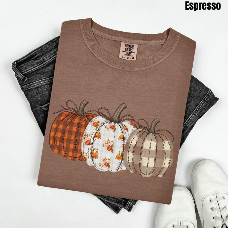 Plaid Pumpkin Trio Comfort Colors T-Shirt 'NLB' Hoodie, Sweatshirt | HypeCrazeTee.com
