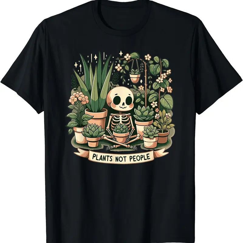 Plant Lover Skeleton Design - Plants Not People T-Shirt Hoodie, Sweatshirt | HypeCrazeTee.com