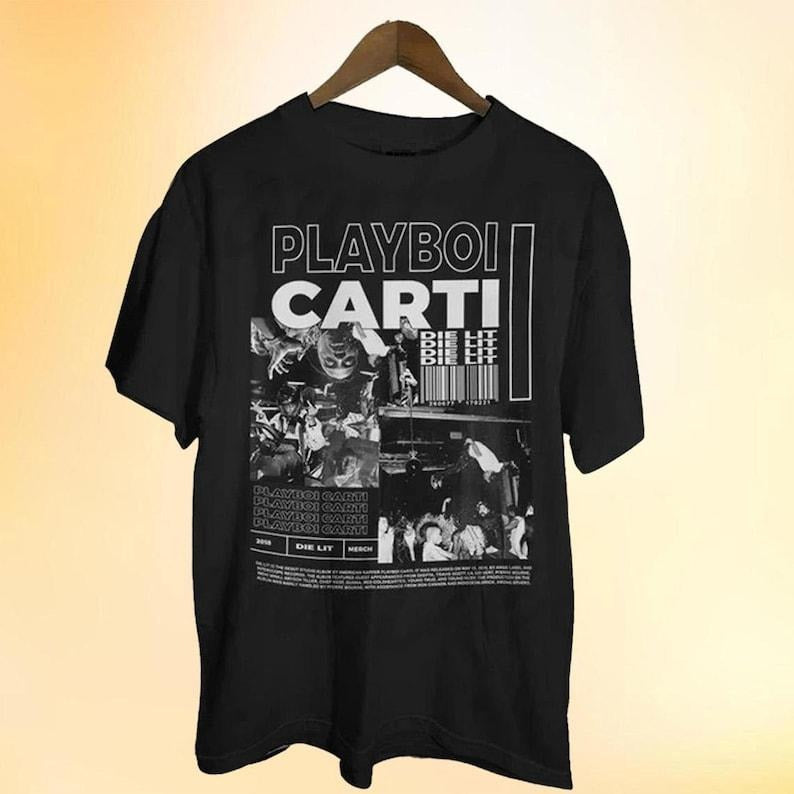 Playboi Carti Shirt, Die Lit Shirt, Concert Merch Whole Lotta Red Die Lit, Whole Lotta Red Album Tee, Opium, Rap Shirt...