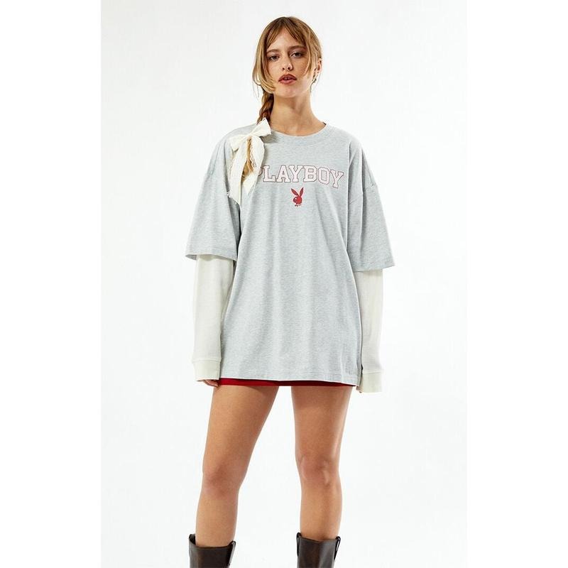 Playboy Women's By PacSun Double Layered T-Shirt Hoodie, Sweatshirt | HypeCrazeTee.com
