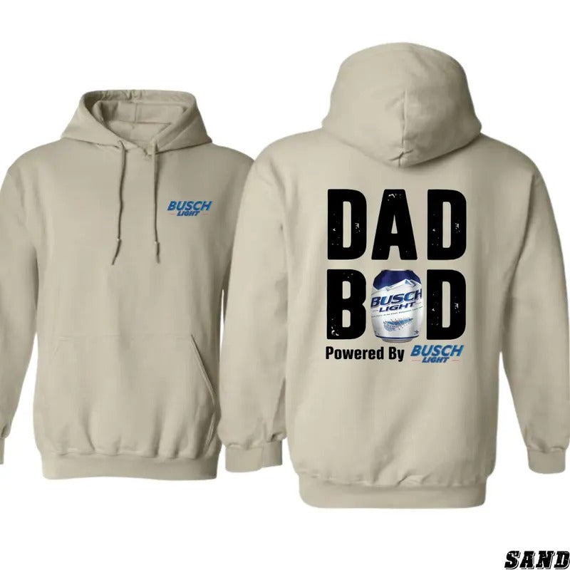 Playful Busch Light Dad Bod Hoodie - Men's Highlighting Humor and Relaxation Sweatshirt - tiktok shop store, Menswear,...