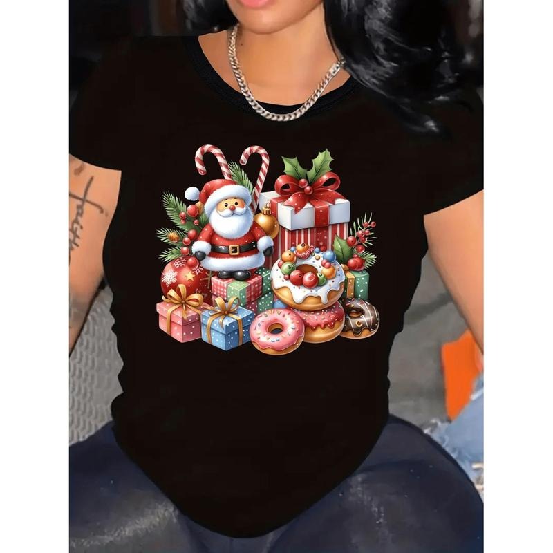 Plus Size Casual Polyester Knit T-Shirt