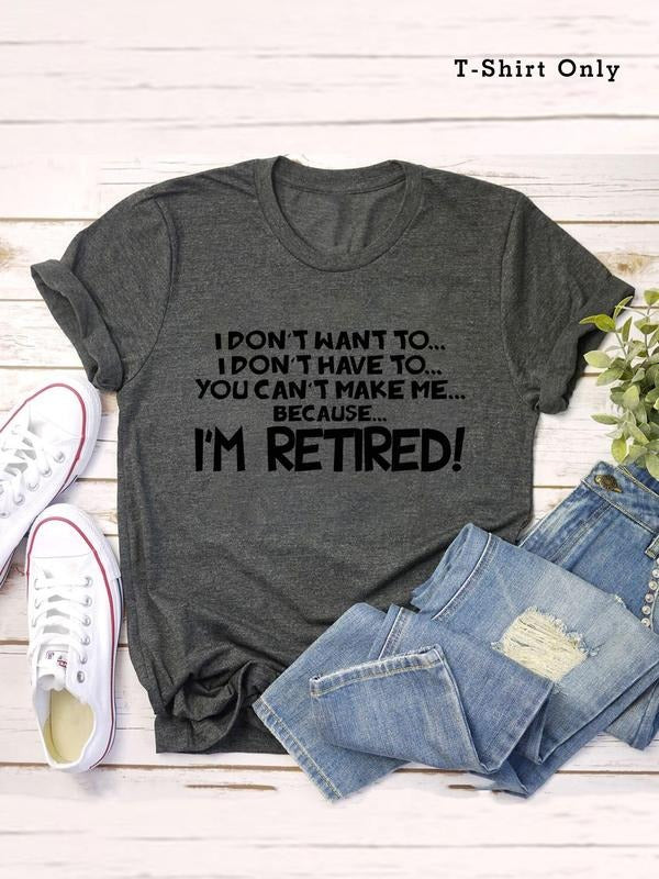 Plus Size Letter Print Round Neck Tee, Casual Crew Neck Short Sleeve T-Shirt, Women Plus Clothing for Summer Hoodie,...