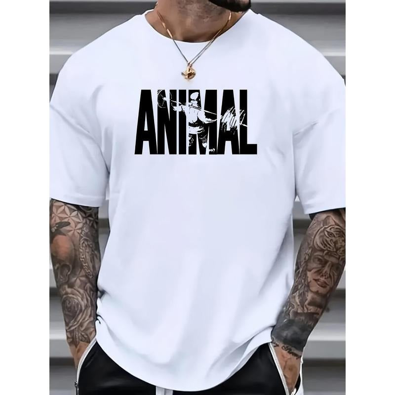Plus Size Men's "ANIMAL" Graphic Print T-shirt, Men's Clothing Hoodie, Sweatshirt | HypeCrazeTee.com