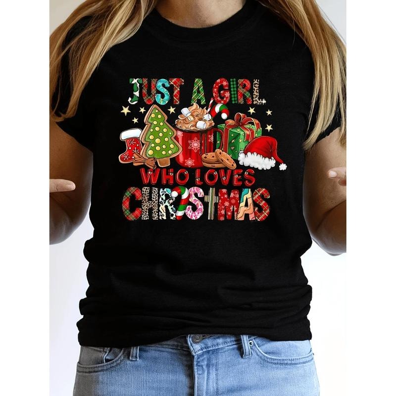 Plus Size Women's Christmas "Just a Who Loves Christmas" Graphic T-Shirt