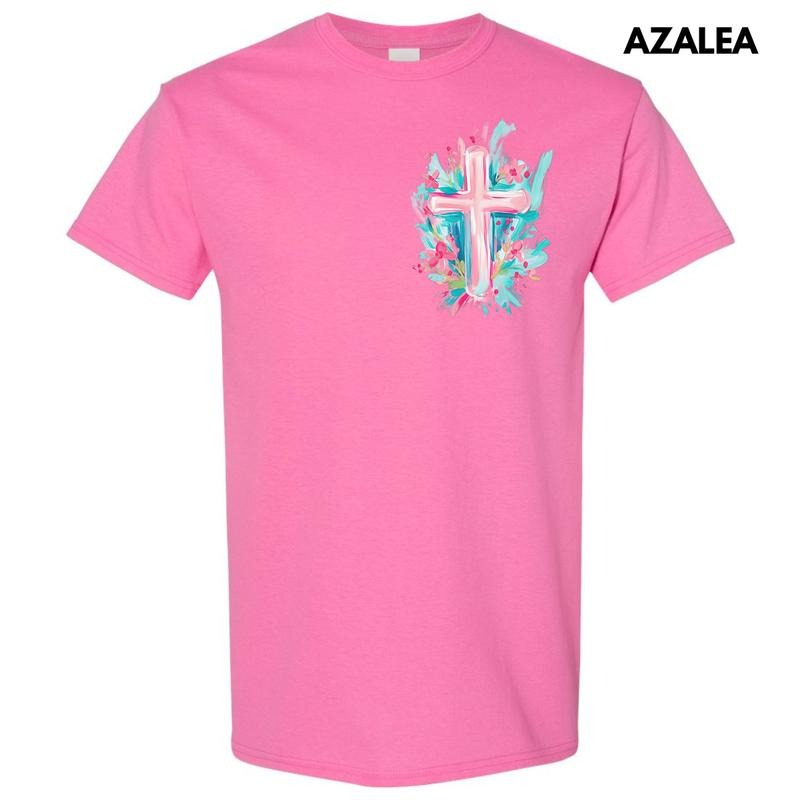 Pocket Size - Pastel Brushstroke Cross Gildan Short Sleeve T-Shirt 'NLB' Hoodie, Sweatshirt | HypeCrazeTee.com