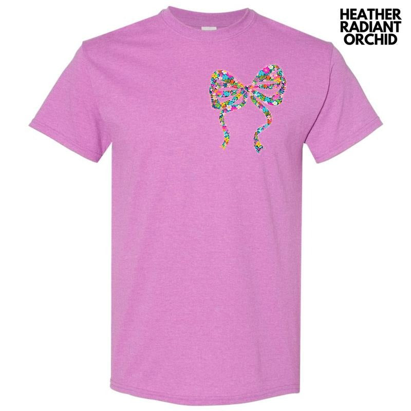 Pocket Size - Ribbon Ditzy Floral Gildan Short Sleeve T-Shirt 'NLB' Hoodie, Sweatshirt | HypeCrazeTee.com