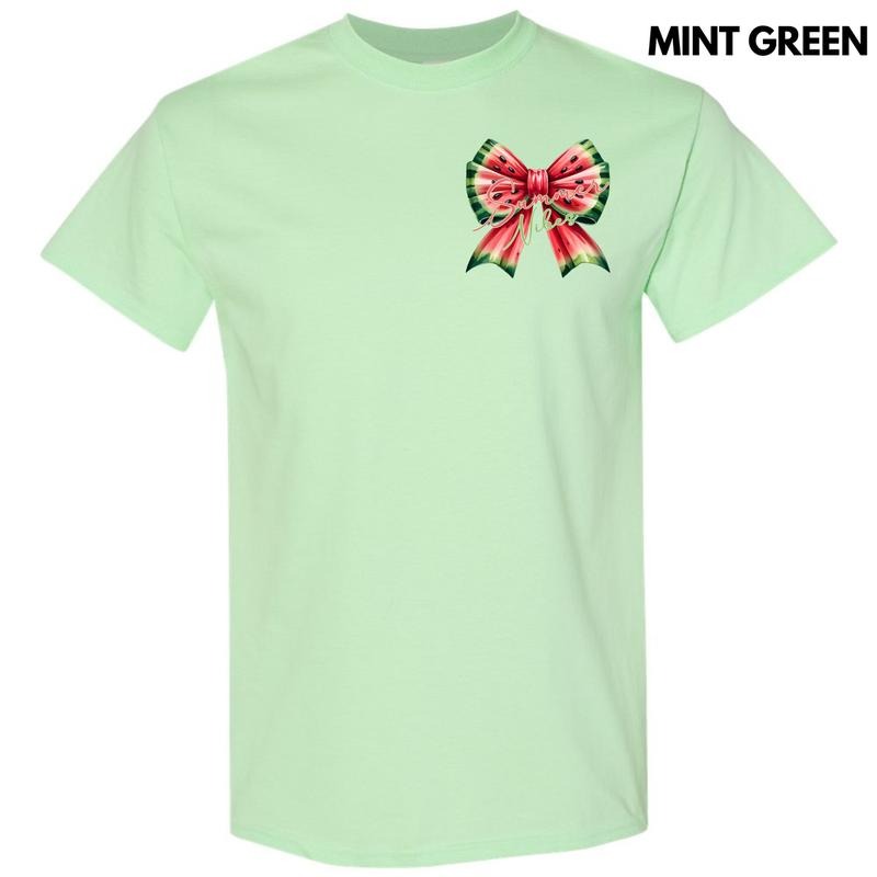 Pocket Size -Summer Watermelon Bow Gildan Short Sleeve T-Shirt 'NLB' Hoodie, Sweatshirt | HypeCrazeTee.com