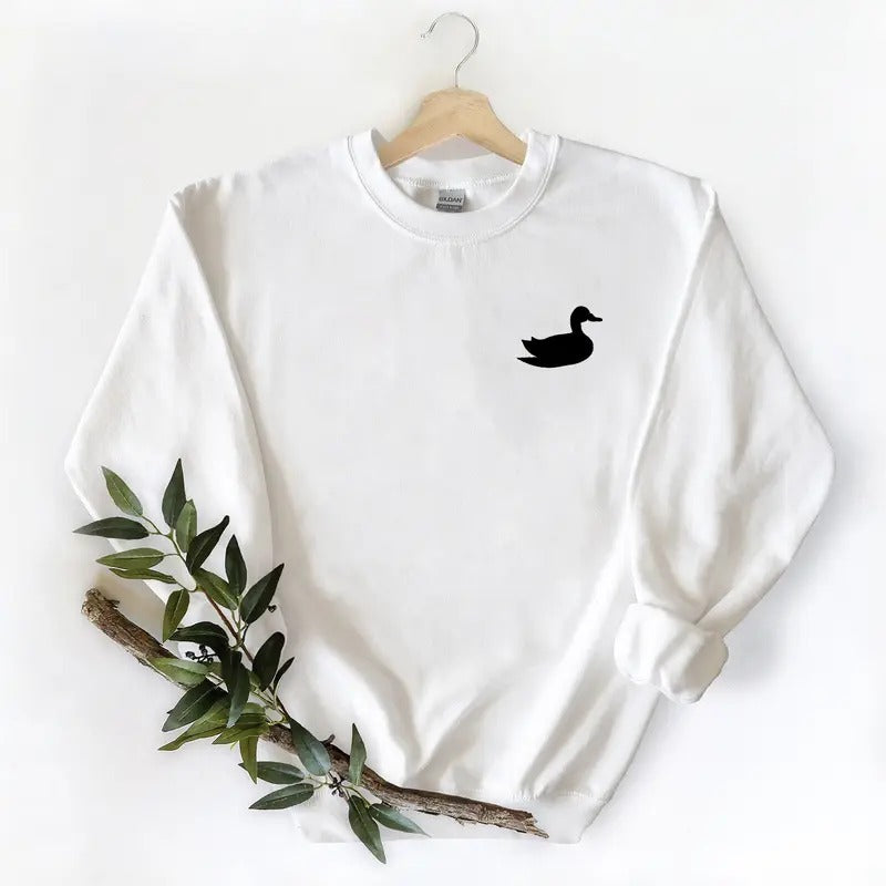 Pocket minimalist Hunter Duck Unisex Tshirt Sweatshirt Hoodie, for duck hunters, husbands and Mallard duck lovers