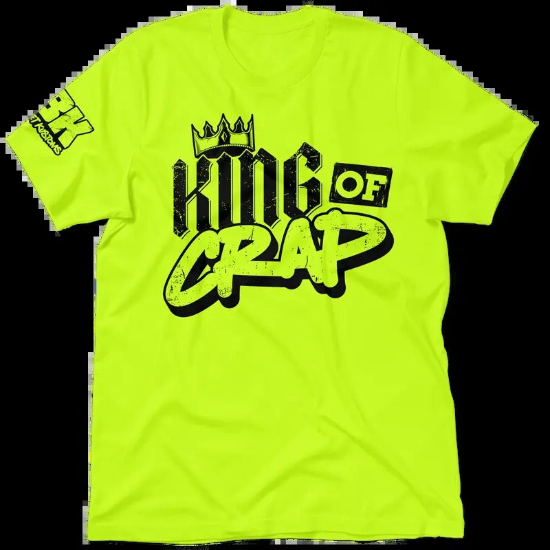 FBK King Of Crap Hi Visibility Safety Yellow Work T-Shirt Jersey Men Quality Cotton/Poly Blend   Apparel | Graphic Tees |...