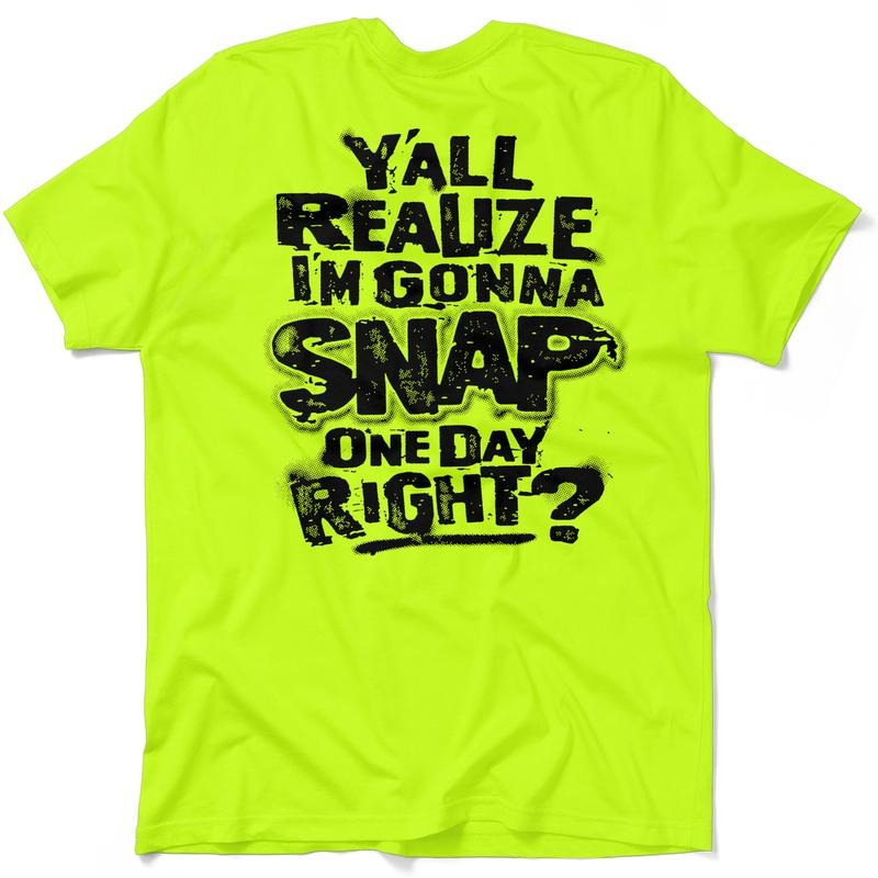Snap - Men's Hi Visibility Safety Yellow Work T-Shirt Jersey Menswear Cotton/Poly Blend | Graphic tees Apparel | Funny,...