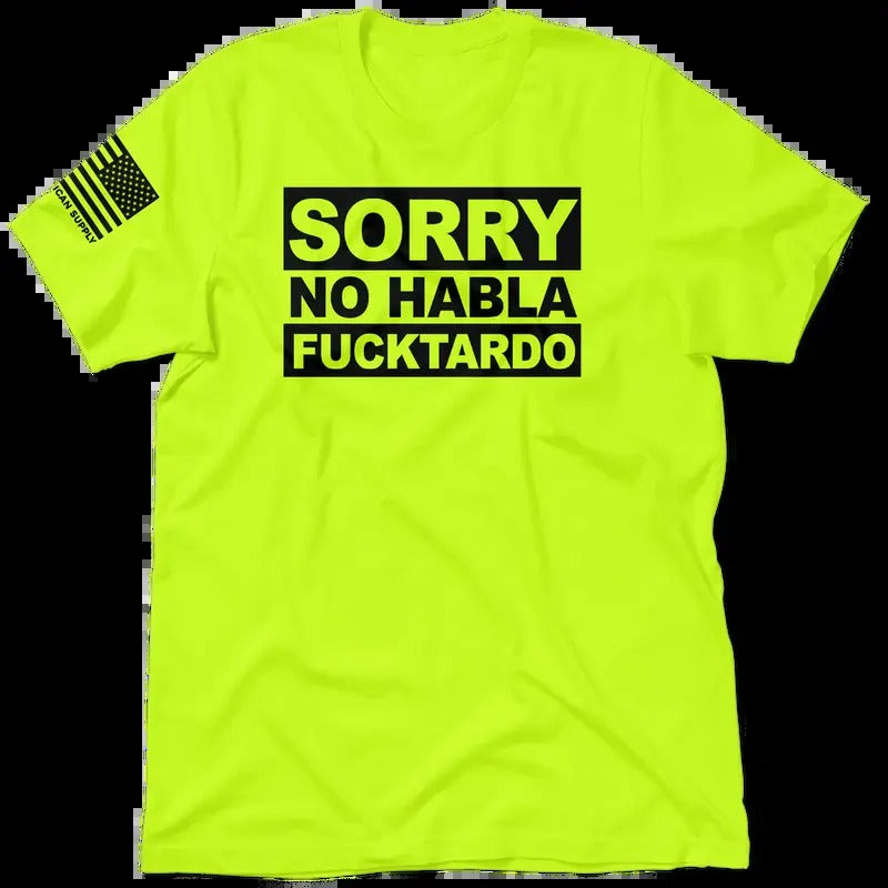 F*cktardo - Hi Visibility Safety Yellow Work T-Shirt Jersey Menswear Men's 30-Day Guarantee Cotton/Poly Blend | Graphic...