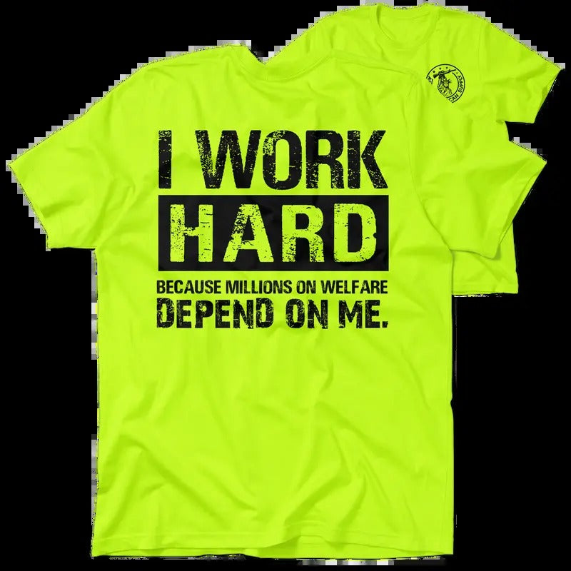 Welfare - Men's Hi Visibility Safety Yellow Work Stylish T-Shirt Jersey Men's 30-Day Guarantee Cotton/Poly Blend |...