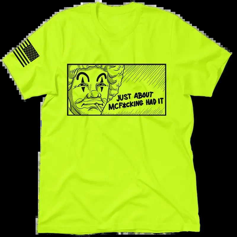 Mc-Had it Hi Visibility Safety Yellow Work T-Shirt Jersey Men's 30-Day Guarantee Quality Cotton/Poly Blend Top with Blue...
