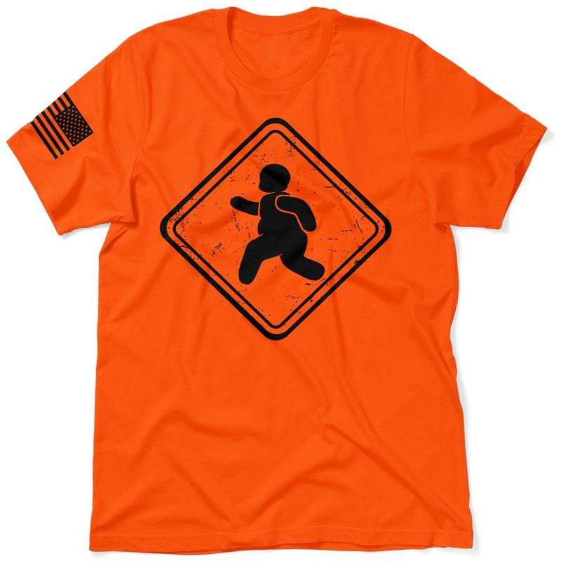 FatGuy Hi Visibility Safety Orange T-Shirt Jersey Men's 30-Day Guarantee Quality Cotton/Poly Blend with Blue Collar