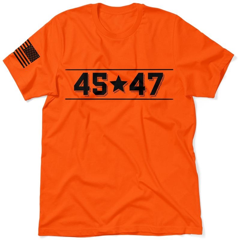 45-47 Hi Visibility Safety Orange T-Shirt Jersey Men's 30-Day Guarantee Quality Cotton/Poly Blend with Blue Collar