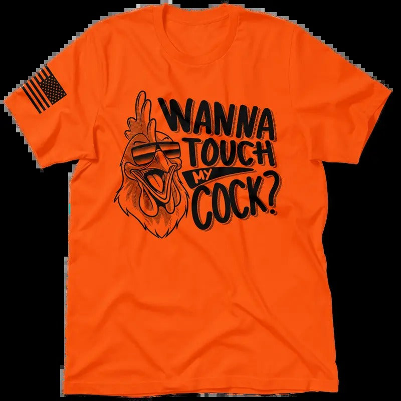 Touch Hi Visibility Safety Orange T-Shirt Jersey Men's 30-Day Guarantee Quality Cotton/Poly Blend with Blue Collar