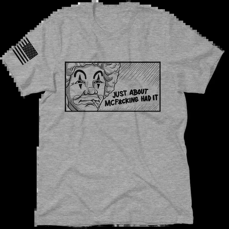 McHadit Heather Gray T-Shirt Jersey Men's 30-Day Guarantee Quality Cotton/Poly Blend with Blue Collar