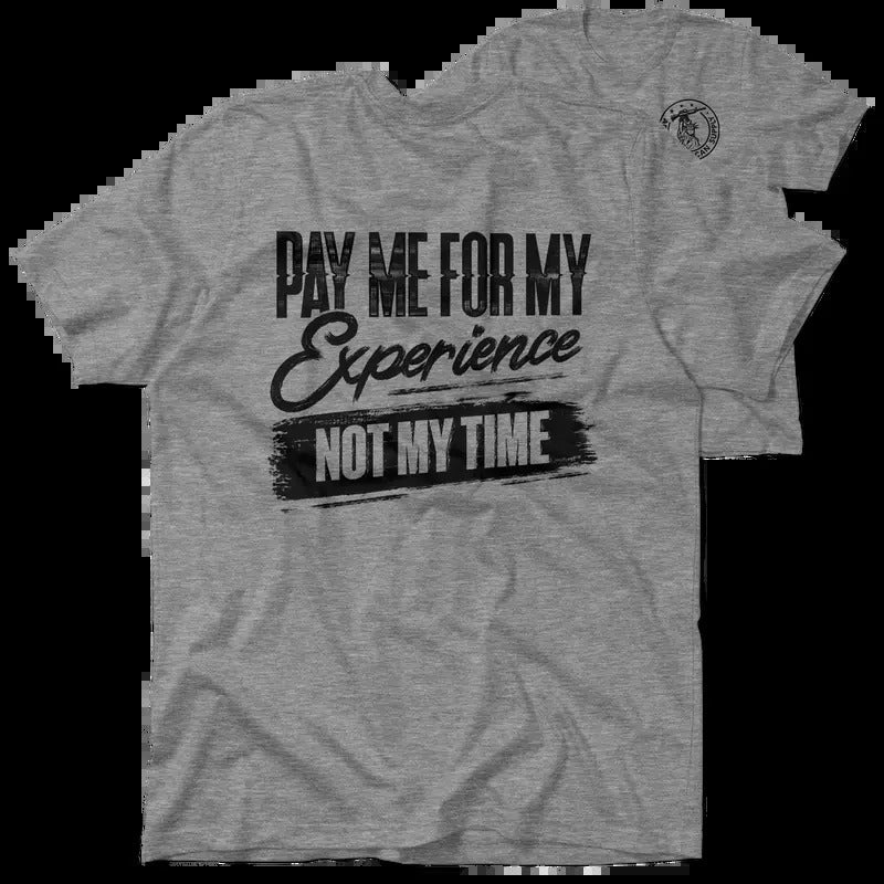 For My Experience Heather Gray T-Shirt Jersey Men's 30-Day Guarantee Quality Cotton/Poly Blend with Blue Collar