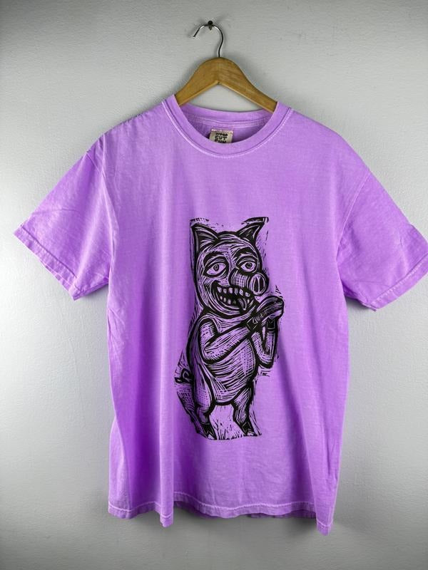 Porkchop T Hoggslop Woodblock Hand-Printed T-Shirt Cotton Menswear Casual Graphics Hoodie, Sweatshirt | HypeCrazeTee.com