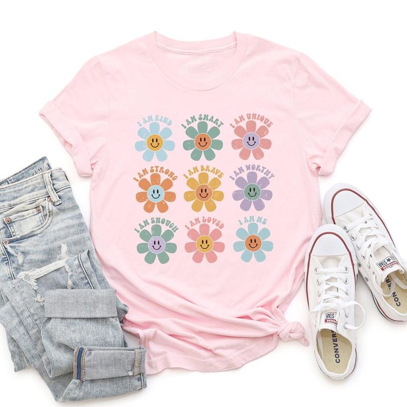 Positive Affirmations, Daisy, Retro, Super Soft Tshirt Hoodie, Sweatshirt | HypeCrazeTee.com