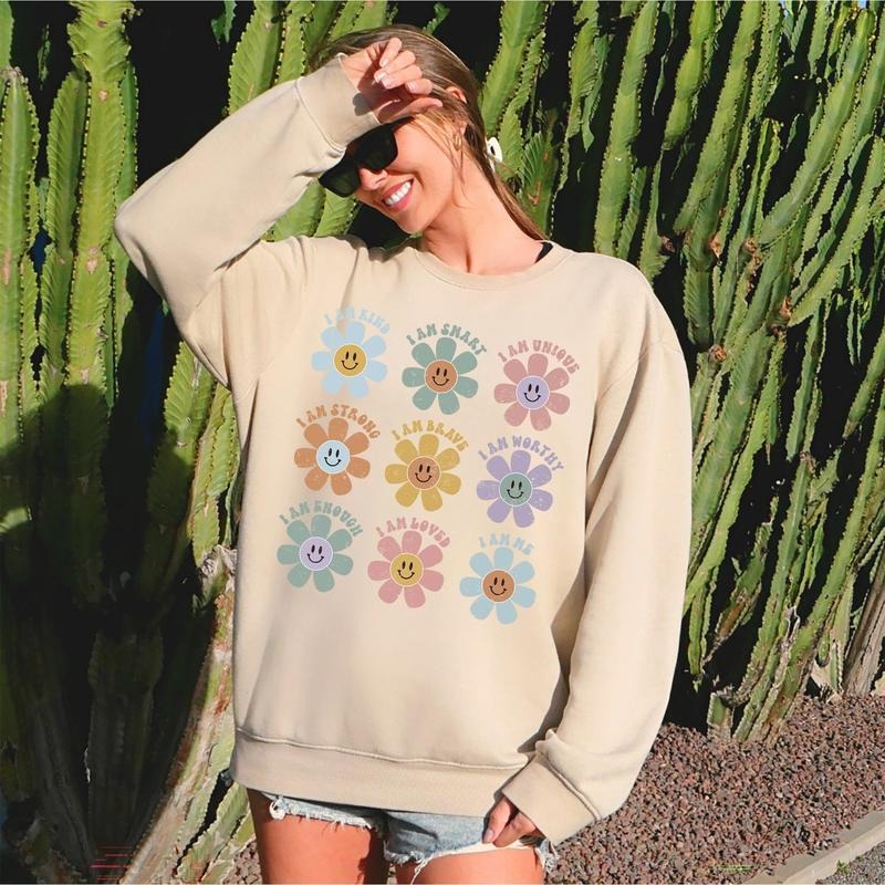 Positive Affirmations, Daisy, Retro, Sweatshirtstyle{n002}2 T-Shirts, Hoodie, Sweatshirt | HypeCrazeTee.com