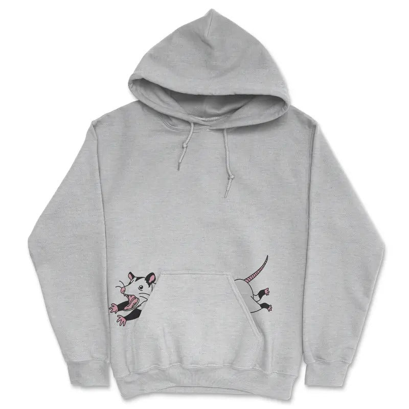 Possum Unisex Hoodie Funny Pocket Graphic Scared Opossum Hooded Sweatshirt Unisex Vintage Fashion Hoodies Funny Animal...