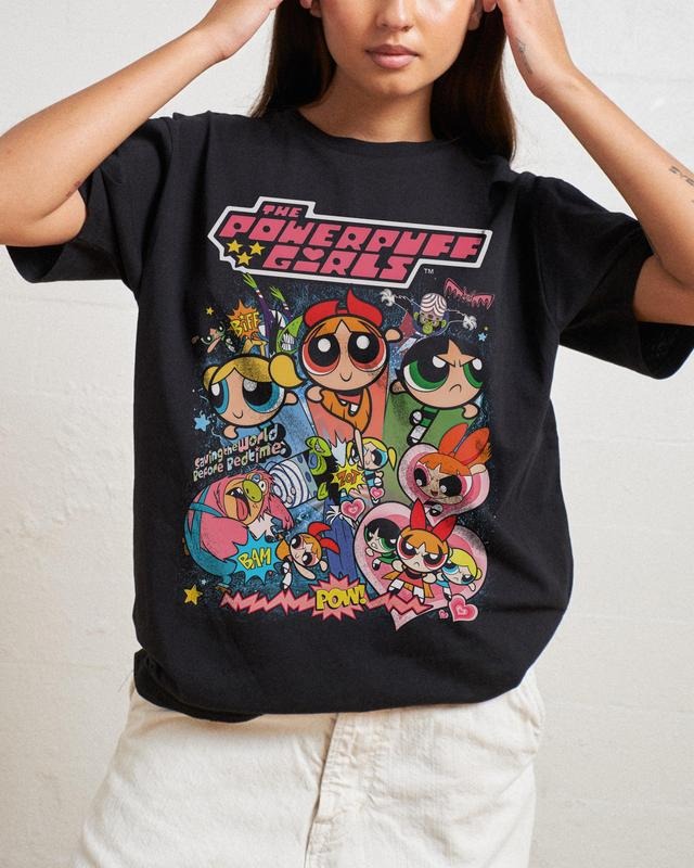 Powerpuff Girls Vintage T-Shirt, Graphic Tee Tshirts Round Neck Top Womenswear Streetwear Y2K Oversize Casual Tee Shirt...