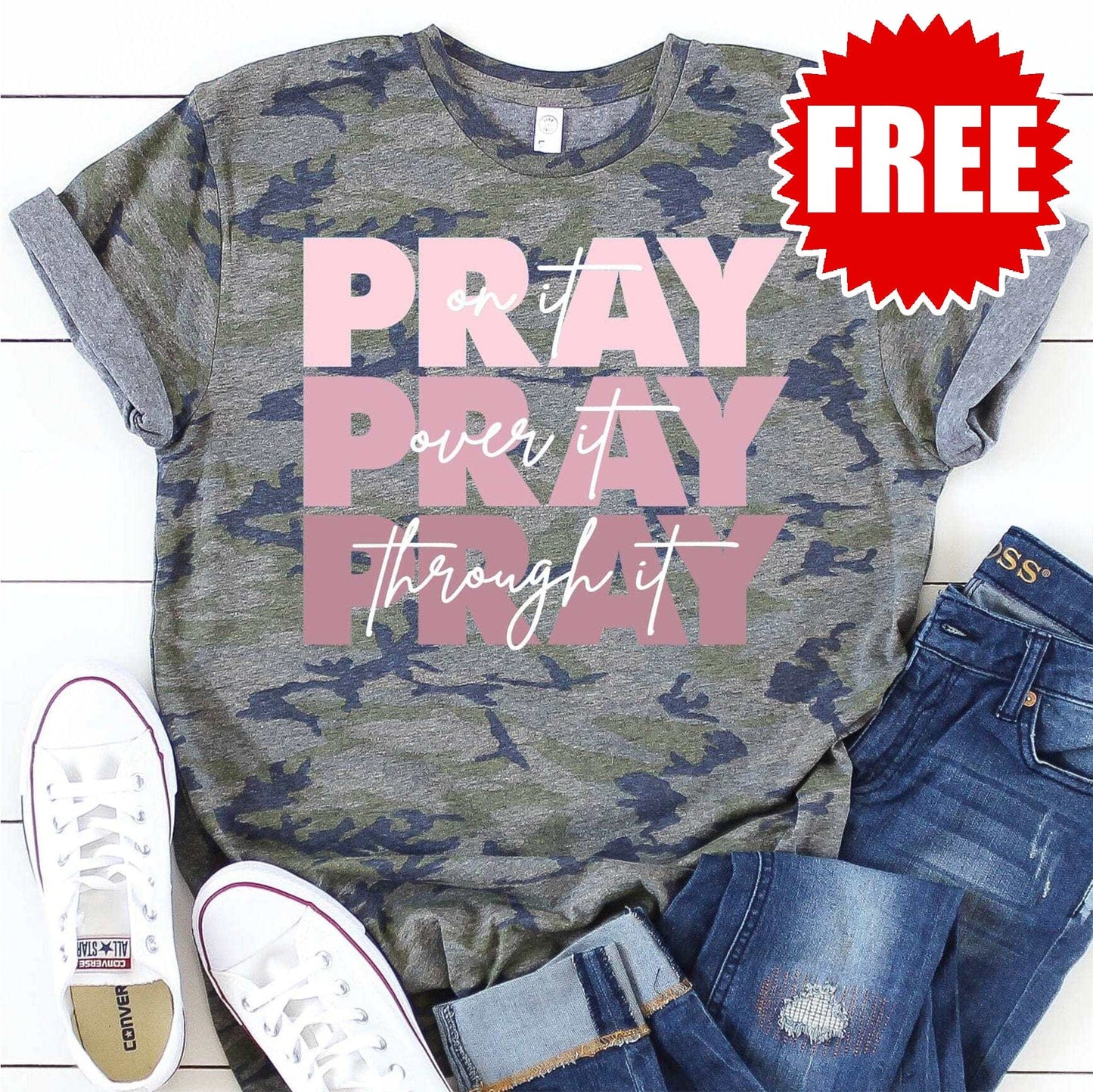 Pray On It Tee - Vintage Camo - 0