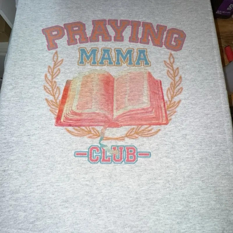Praying Mama Club - Ash Grey - Sublimation-  - Unisex Jersey Sweatshirt T-Shirts, Hoodie | HypeCrazeTee.com