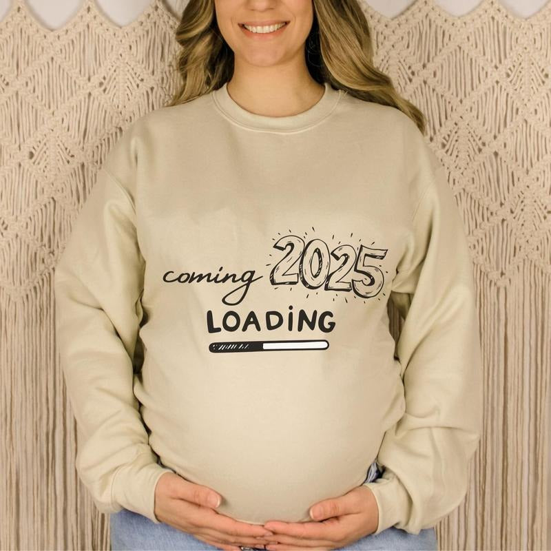 Pregnancy 2025 Sweatshirt, Cute Pregnancy Announcement Sweater, Pregnancy Reveal, Mommy To Be, Babyshower Gift, New Mom...