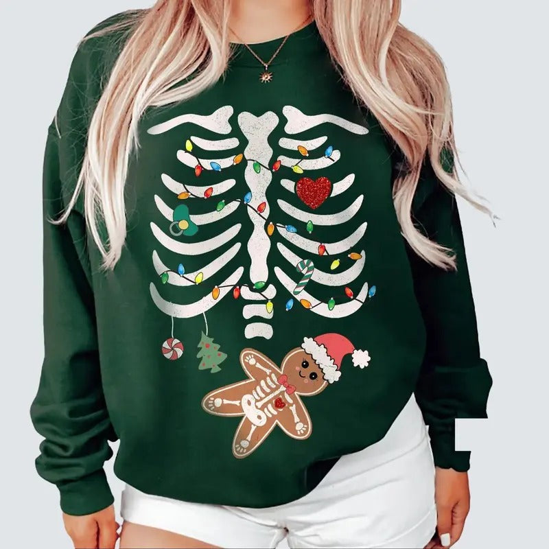 Pregnant Christmas Cookie Sweatshirt, Pregnancy Announcement Shirt, New Mom Christmas Shirt, Baby Reveal Shirt, Funny...