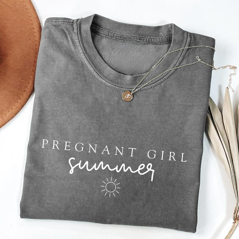 Pregnant Girl Summer Shirt 100% Cotton Fit Hoodie, Sweatshirt | HypeCrazeTee.com