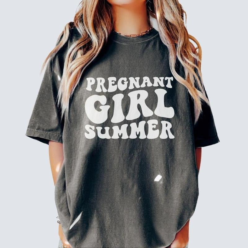Pregnant Girl Summer Shirt, Mom to Be Shirt, Baby Announcement, Pregnancy Reveal, Baby Shower Gift, Funny Gift for New...