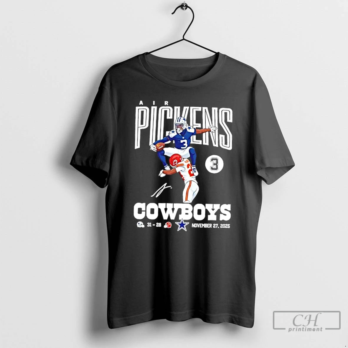 Premium Air Pickens 3 Dallas Cowboys Vs Kansas City Chiefs November 27 2025 Signature T-Shirts, Hoodie, Sweatshirt