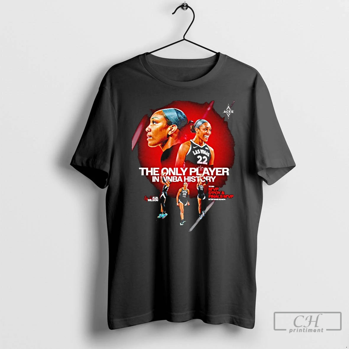Premium Aja Wilson The Only Player In Wnba History Las Vegas Aces 2025 T Shirts
