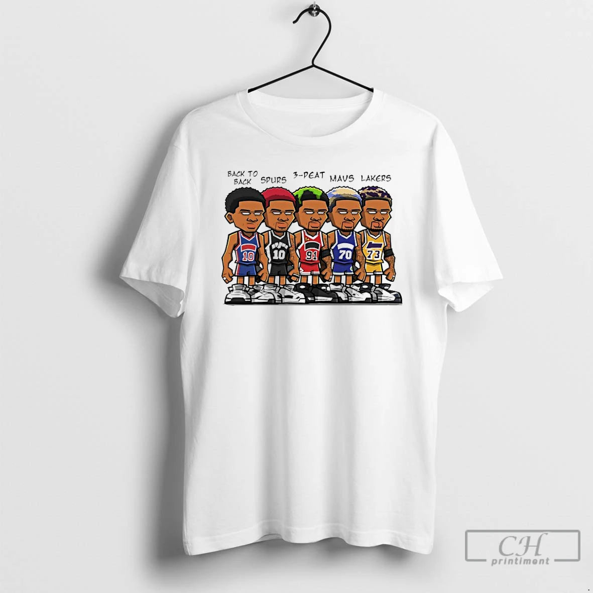 Premium Back To Back Spurs 3peat Mavs Lakers Nba Player Cartoon T-Shirts, Hoodie, Sweatshirt | HypeCrazeTee.com