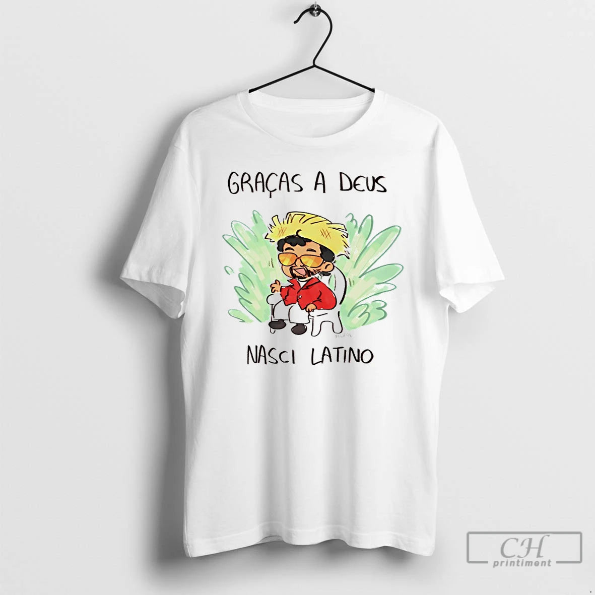 Premium Bad Bunny Gracas A Deus Nasci Latino Art T-Shirts, Hoodie, Sweatshirt | HypeCrazeTee.com