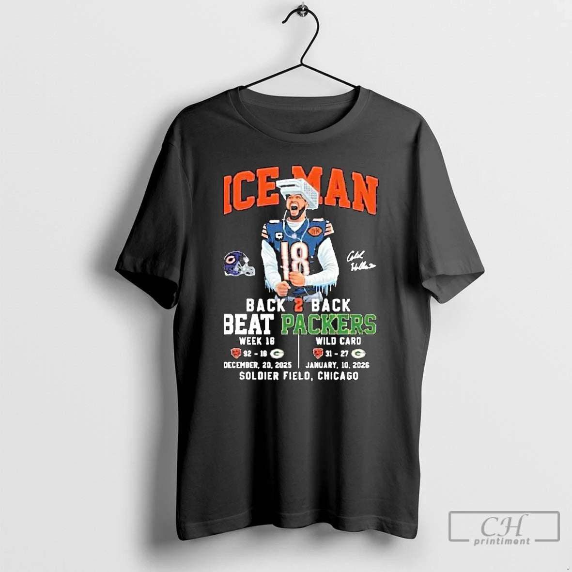 Premium Bears Caleb Iceman Back 2 Back Beat Packers T-Shirts, Hoodie, Sweatshirt | HypeCrazeTee.com