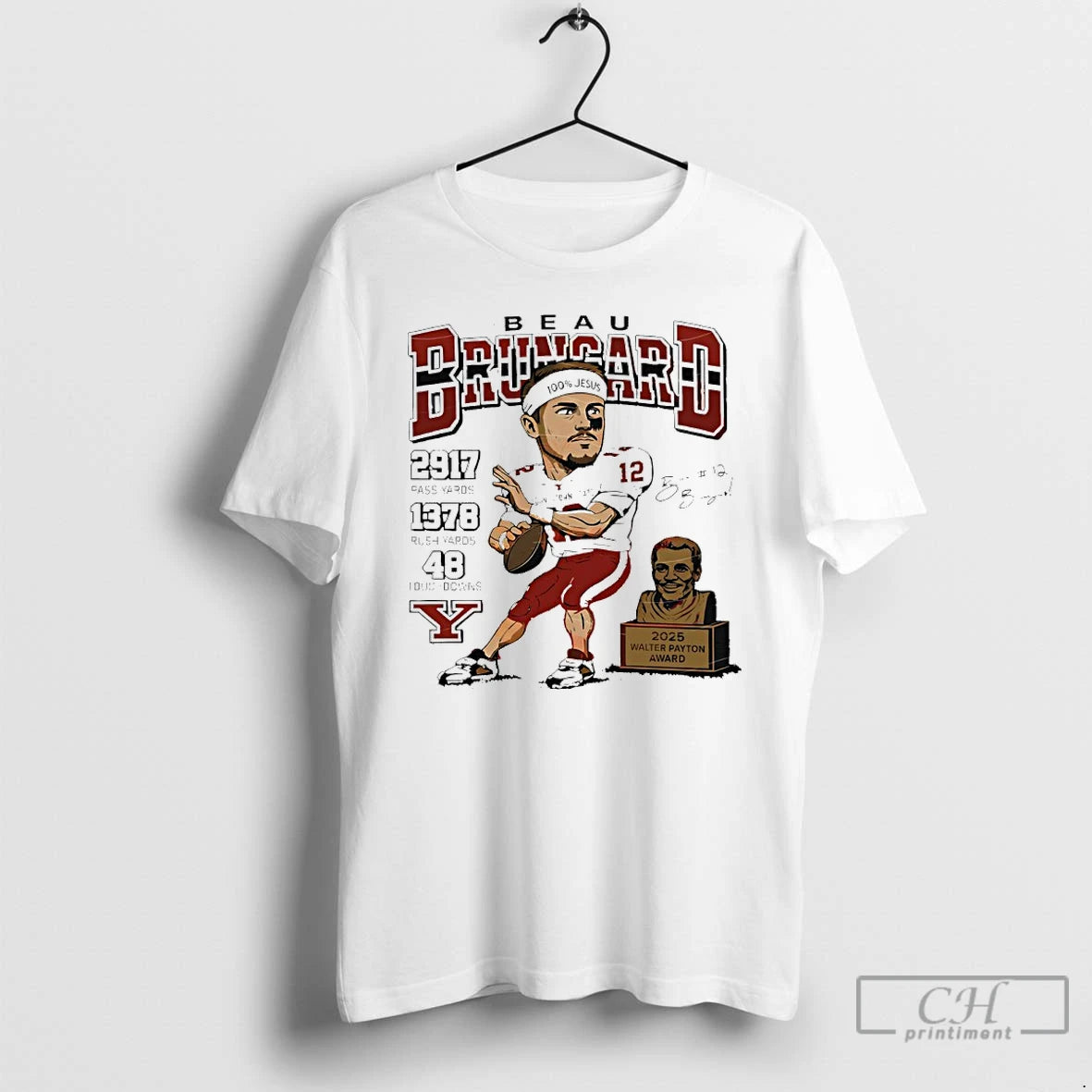 Premium Beau Brungard 2025 Walter Payton Award Winner Youngstown State Penguins Trophy T Shirts Sweater Hoodie, Sweatshirt