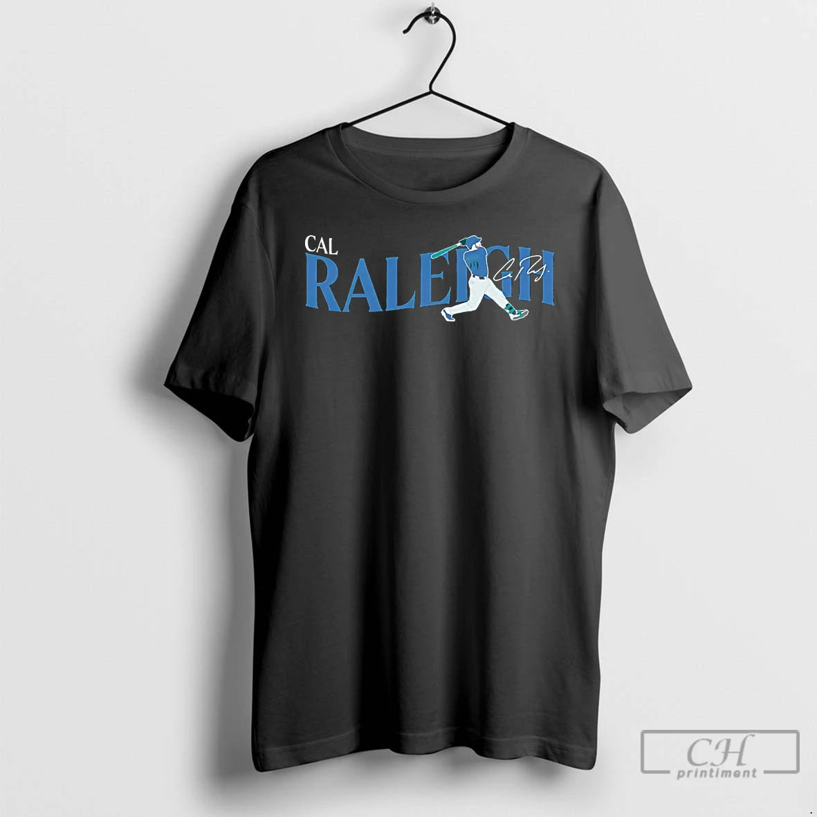 Premium Cal Raleigh Batting Signature Seattle Mariners T Shirts