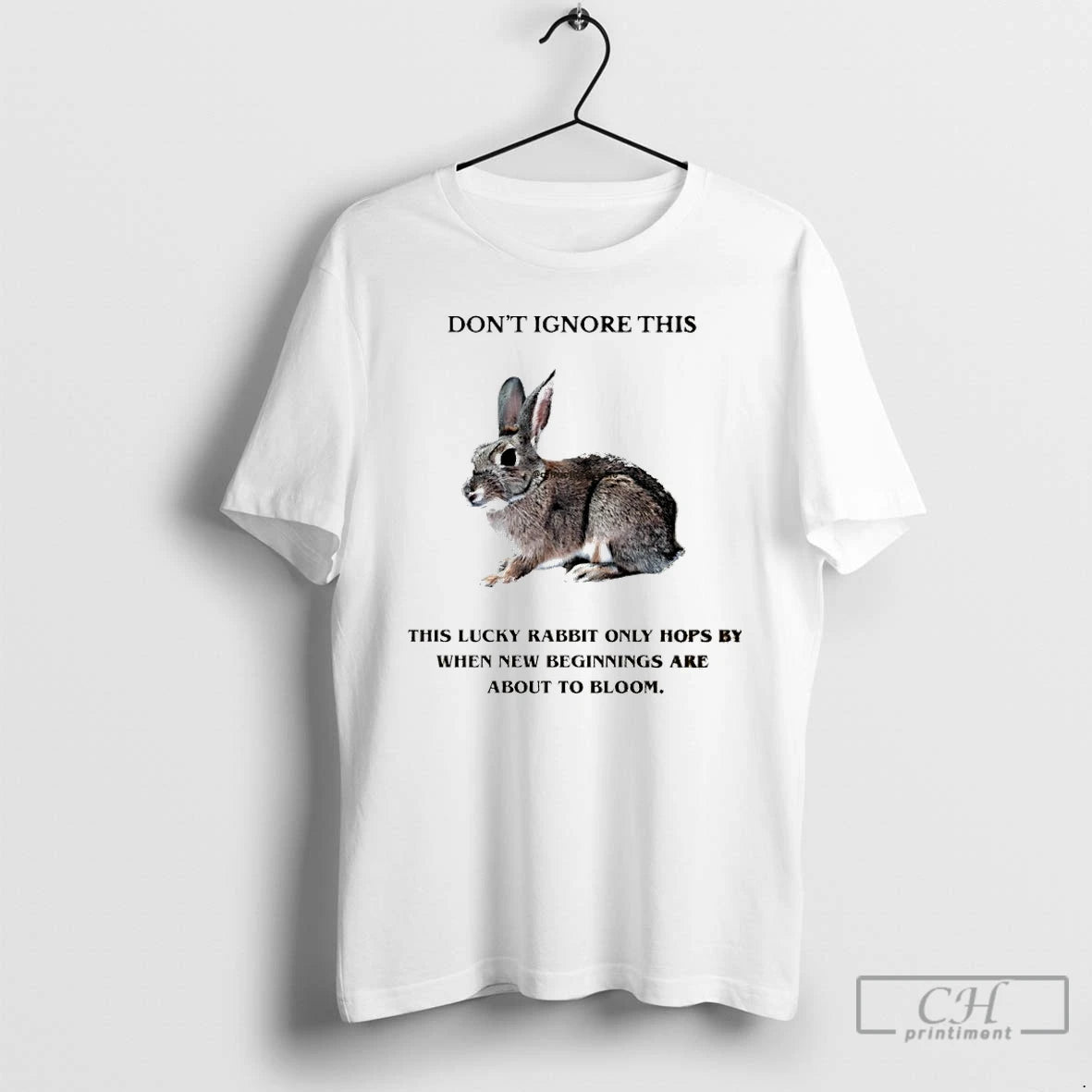 Premium Dont Ignore This Lucky Rabbit Only Hops By When New Beginnings Graphic T Shirts Hoodie, Sweatshirt | HypeCrazeTee.com
