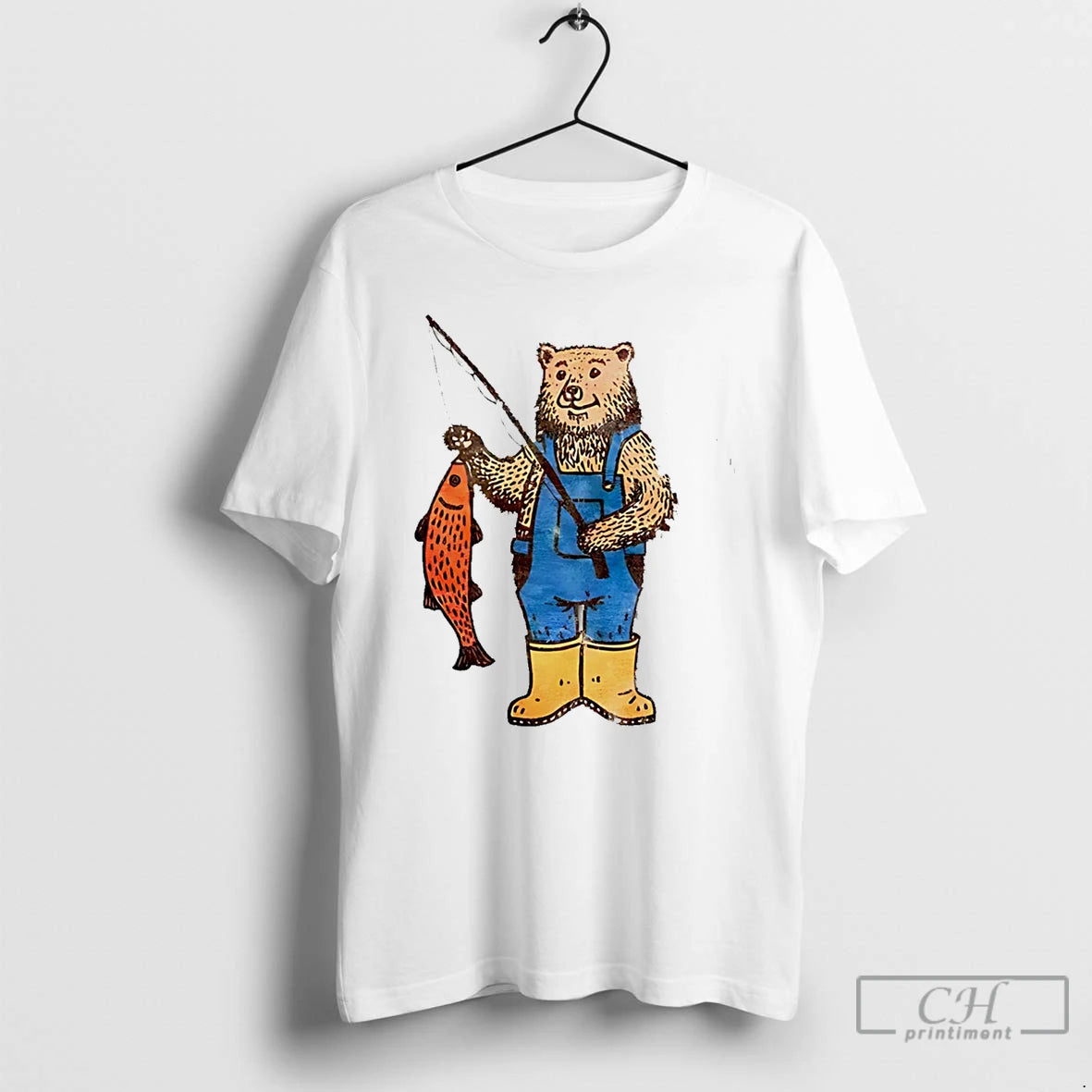 Premium Fishing Bear Graphic Vintage Nature Lover T-Shirts, Hoodie, Sweatshirt | HypeCrazeTee.com