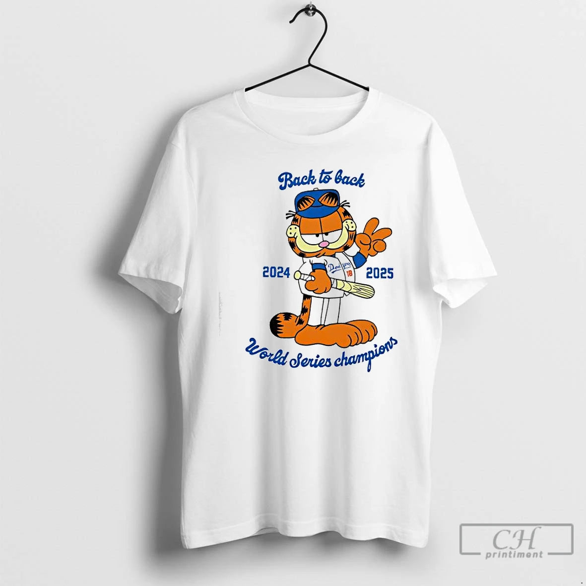 Premium Garf La Dodgersback To Back 2024 2025 World Series Champions T-Shirts, Hoodie, Sweatshirt | HypeCrazeTee.com