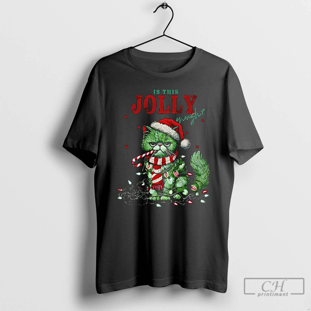 Premium Grumpy Cat Is This Jolly Enough Merry Christmas T-Shirts, Hoodie, Sweatshirt | HypeCrazeTee.com