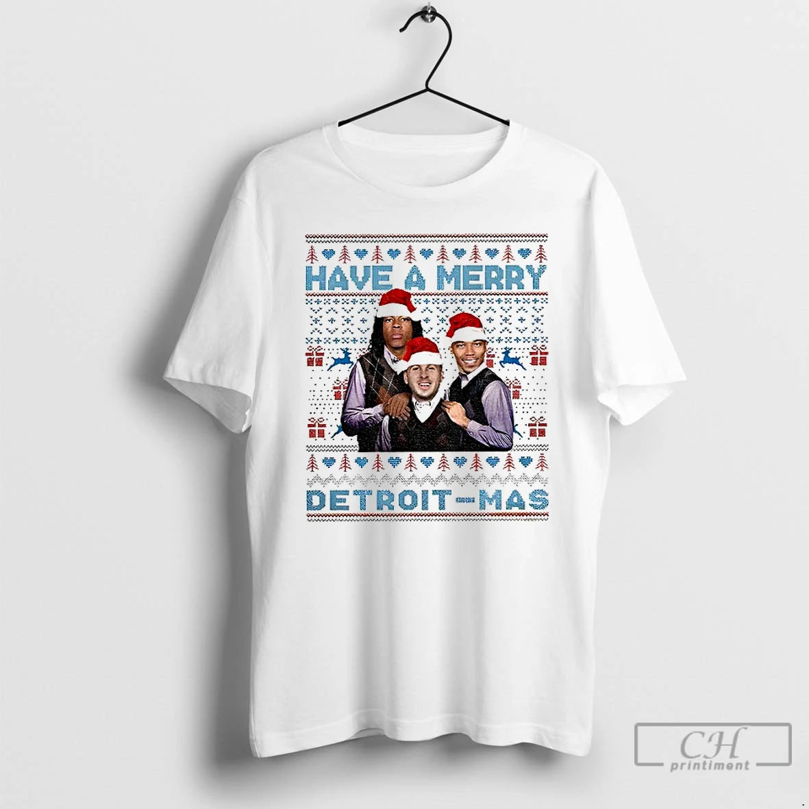 Premium Have A Merry Detroit Mas Jared Goff Jahmyr Gibbs Amon Ra St Brown Football T-Shirts, Hoodie, Sweatshirt