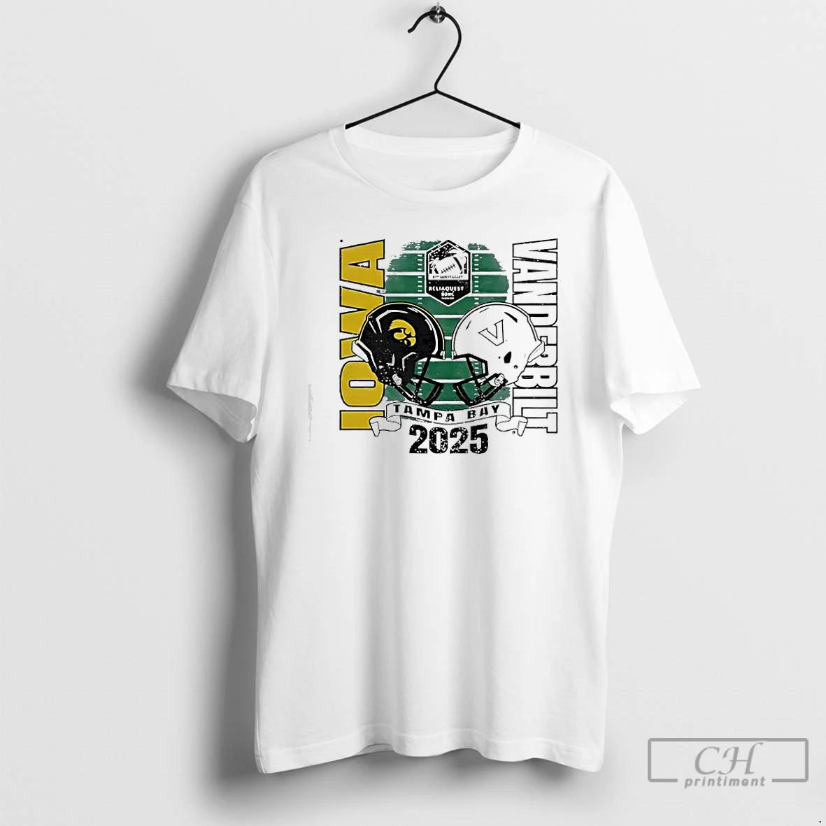 Premium Iowa Hawkeyes Vs Vanderbilt Commodores 2025 Reliaquest Tampa Bay T-Shirts, Hoodie, Sweatshirt | HypeCrazeTee.com