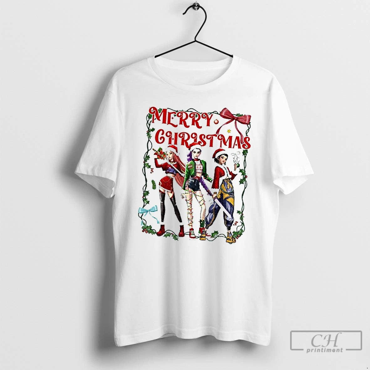 Premium Kpop Demon Hunter Cute Girl Group Winter Merry Christmas T-Shirts, Hoodie, Sweatshirt | HypeCrazeTee.com