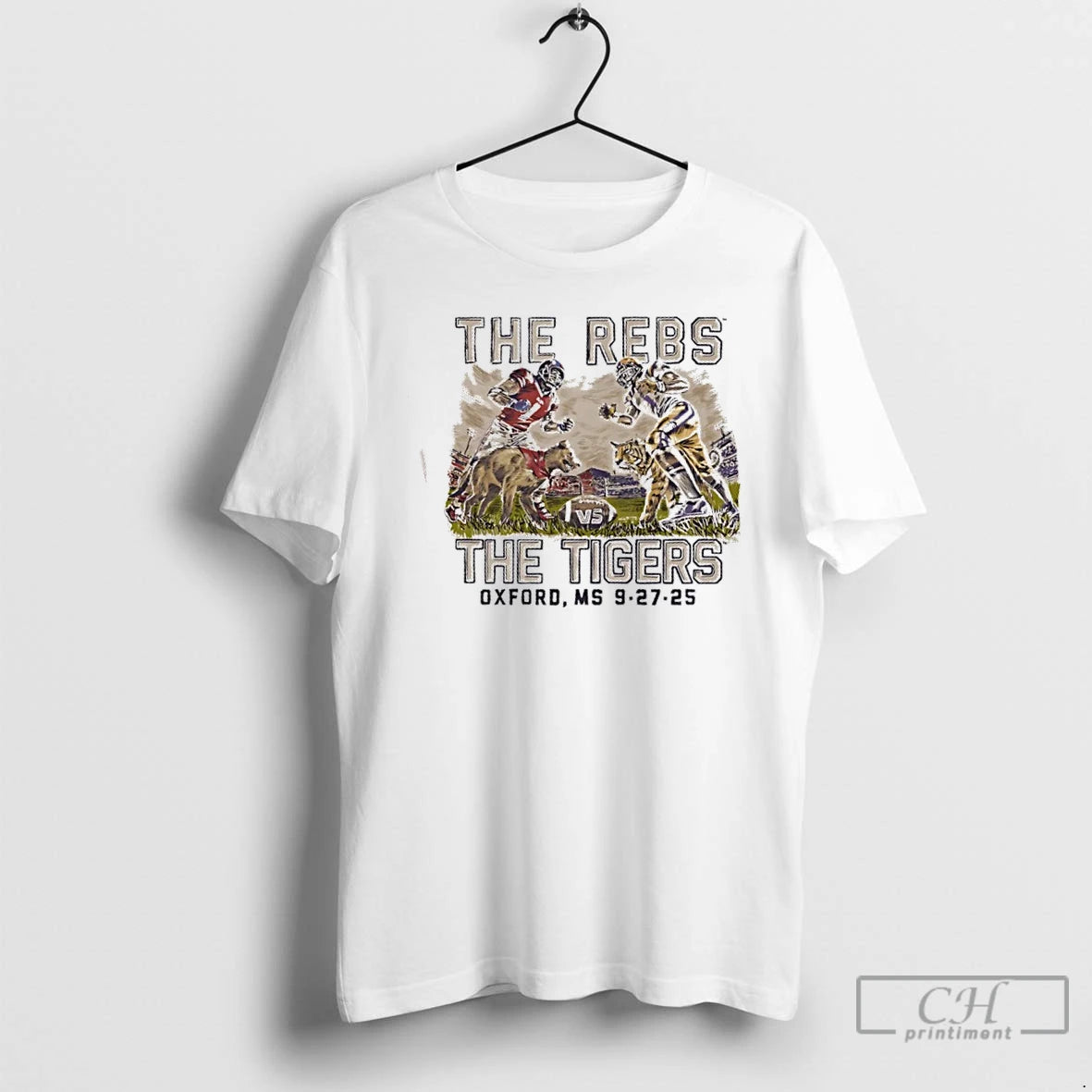 Premium Lsu Vs Ole Miss Game Day 2025 The Rebs The Tigers Mascot T Shirts Hoodie, Sweatshirt | HypeCrazeTee.com